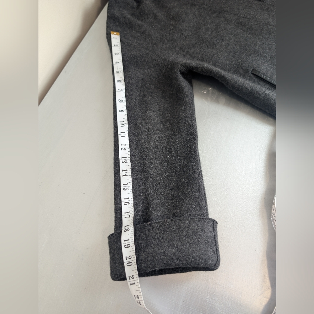 Lina Baday 100% wool Gray Open Front Jacket Quiet Luxury Dark Academia Office 10 - Picture 7 of 9